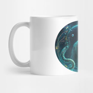 Cat inside a blue water bubbles Mug